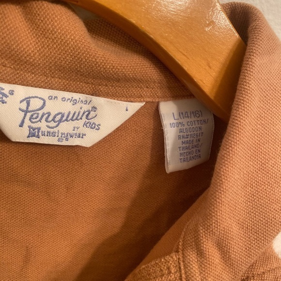 ORIGINAL PENGUIN Boys Brown Polo Shirt Size Large - Picture 2 of 3